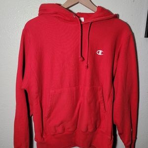 Champion Red Hooded Sweater